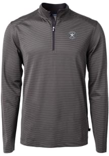 Cutter and Buck Houston Astros Mens Black Mono Virtue Eco Pique Stripe Big and Tall Qtr Zip