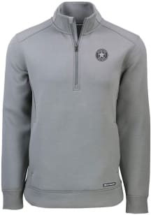 Cutter and Buck Houston Astros Mens Grey Mono Roam Long Sleeve Qtr Zip Pullover