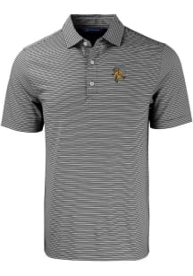 Cutter and Buck Grambling State Tigers Mens Black Vault Forge Double Stripe Short Sleeve Polo