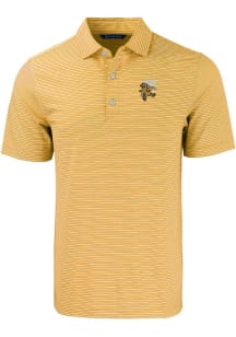 Cutter and Buck Grambling State Tigers Mens Gold Vault Forge Double Stripe Short Sleeve Polo