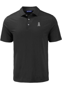 Cutter and Buck Los Angeles Angels Mens Black Mono Coastline Eco Short Sleeve Polo