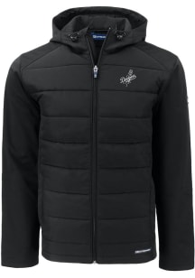Cutter and Buck Los Angeles Dodgers Mens Black Mono Evoke Hood Medium Weight Jacket