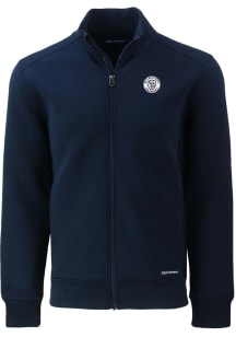 Cutter and Buck Milwaukee Brewers Mens Navy Blue Mono Roam Big and Tall Light Weight Jacket