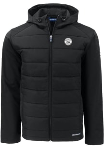 Cutter and Buck Milwaukee Brewers Mens Black Mono Evoke Hood Big and Tall Lined Jacket