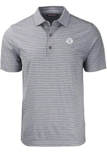 Cutter and Buck Milwaukee Brewers Mens Black Mono Forge Stripe Short Sleeve Polo