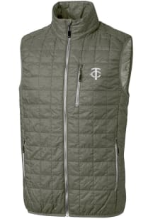 Cutter and Buck Minnesota Twins Mens Green Mono Rainier PrimaLoft Sleeveless Jacket