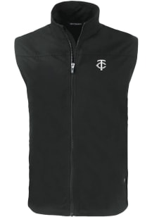 Cutter and Buck Minnesota Twins Mens Black Mono Charter Sleeveless Jacket