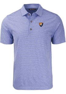 Cutter and Buck Illinois Fighting Illini Blue Forge Heather Stripe Big and Tall Polo