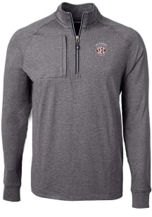 Cutter and Buck Oklahoma Sooners Mens Black SEC Adapt Eco Knit Big and Tall Qtr Zip