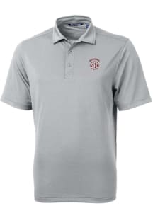 Cutter and Buck Oklahoma Sooners Grey SEC Virtue Eco Pique Big and Tall Polo