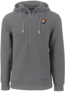 Cutter and Buck Illinois Fighting Illini Mens Grey Vault Roam Long Sleeve Hoodie