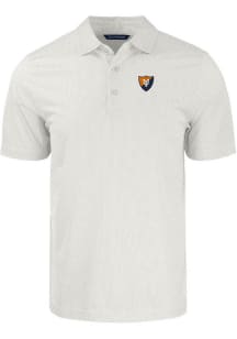 Cutter and Buck Illinois Fighting Illini Mens White Vault Pike Symmetry Short Sleeve Polo