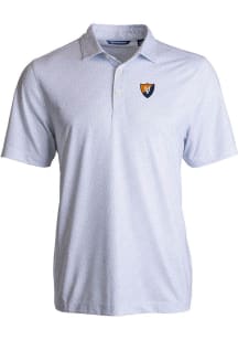 Cutter and Buck Illinois Fighting Illini Mens White Vault Pike Pebble Short Sleeve Polo
