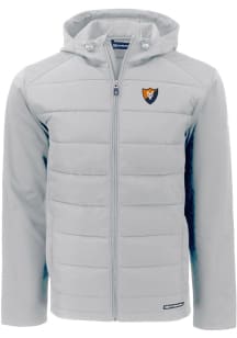 Cutter and Buck Illinois Fighting Illini Mens Charcoal Vault Evoke Hood Medium Weight Jacket