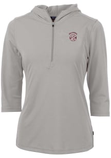 Cutter and Buck Oklahoma Sooners Womens Grey SEC Virtue Eco Pique Hooded Sweatshirt