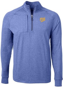 Cutter and Buck Pitt Panthers Mens Blue Vault Adapt Eco Knit Big and Tall Qtr Zip