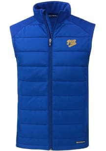 Cutter and Buck Pitt Panthers Mens Blue Vault Evoke Sleeveless Jacket
