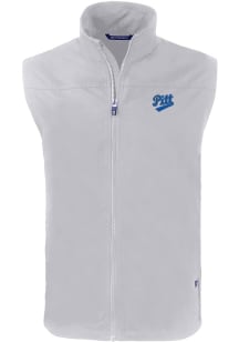 Cutter and Buck Pitt Panthers Mens Grey Vault Charter Sleeveless Jacket