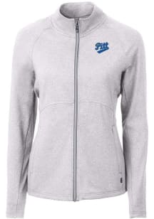 Cutter and Buck Pitt Panthers Womens Grey Vault Adapt Eco Knit Light Weight Jacket