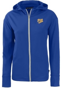 Cutter and Buck Pitt Panthers Womens Blue Vault Daybreak Light Weight Jacket
