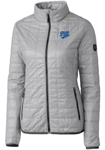 Cutter and Buck Pitt Panthers Womens Grey Vault Rainier PrimaLoft Filled Jacket