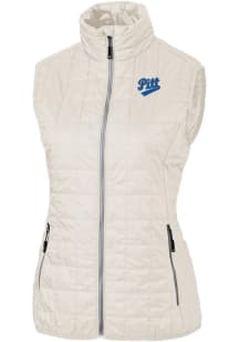 Cutter and Buck Pitt Panthers Womens White Vault Rainier PrimaLoft Vest