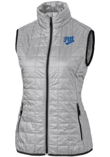 Cutter and Buck Pitt Panthers Womens Grey Vault Rainier PrimaLoft Vest
