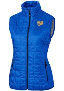 Cutter and Buck Pitt Panthers Womens Blue Vault Rainier PrimaLoft Vest