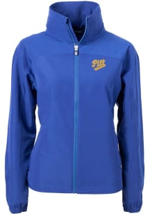 Cutter and Buck Pitt Panthers Womens Blue Vault Charter Eco Light Weight Jacket