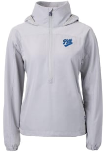 Cutter and Buck Pitt Panthers Womens Grey Vault Charter Eco Pullover