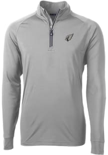 Cutter and Buck Arizona Cardinals Mens Grey Mono Adapt Eco Big and Tall Qtr Zip