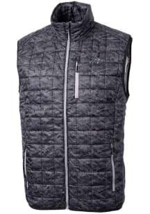 Cutter and Buck Carolina Panthers Mens Black Mono Rainier PrimaLoft Printed Sleeveless Jacket