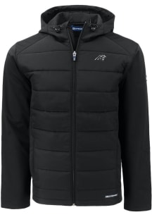 Cutter and Buck Carolina Panthers Mens Black Mono Evoke Hood Medium Weight Jacket