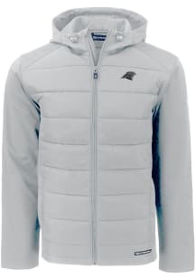 Cutter and Buck Carolina Panthers Mens Charcoal Mono Evoke Hood Medium Weight Jacket