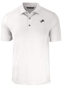 Cutter and Buck Detroit Lions White Mono Forge Eco Stretch Big and Tall Polo
