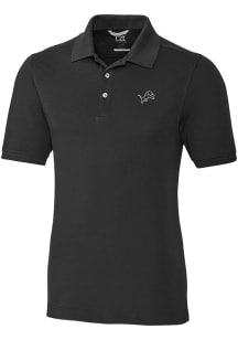 Cutter and Buck Detroit Lions Black Mono Advantage Pique Big and Tall Polo