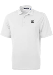Cutter and Buck Green Bay Packers White Mono Virtue Eco Pique Big and Tall Polo