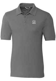 Cutter and Buck Green Bay Packers Grey Mono Advantage Pique Big and Tall Polo