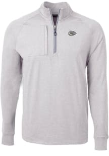 Cutter and Buck Kansas City Chiefs Mens Grey Mono Adapt Eco Knit Big and Tall Qtr Zip