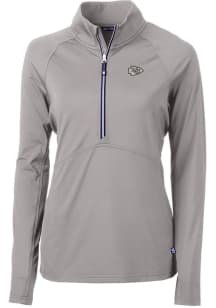 Cutter and Buck Kansas City Chiefs Womens Grey Mono Adapt Eco Qtr Zip
