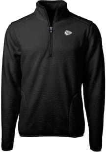 Cutter and Buck Kansas City Chiefs Mens Black Mono Cascade Sherpa Long Sleeve Qtr Zip Pullover