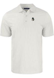 Cutter and Buck Michigan State Spartans Mens White Vault Pike Symmetry Short Sleeve Polo