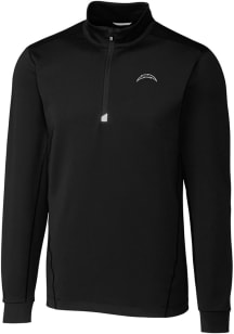 Cutter and Buck Los Angeles Chargers Mens Black Mono Traverse Big and Tall Qtr Zip
