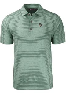 Cutter and Buck Michigan State Spartans Mens Green Vault Forge Stripe Short Sleeve Polo