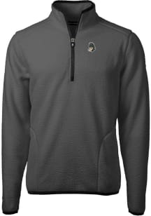 Cutter and Buck Michigan State Spartans Mens Grey Vault Cascade Sherpa Long Sleeve Qtr Zip Pullove..