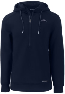 Cutter and Buck Los Angeles Chargers Mens Navy Blue Mono Roam Long Sleeve Hoodie