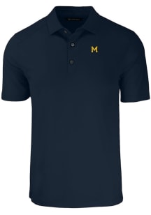 Cutter and Buck Michigan Wolverines Blue Vault Forge Eco Stretch Big and Tall Polo