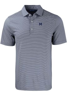 Cutter and Buck Michigan Wolverines Navy Blue Vault Forge Double Stripe Big and Tall Polo