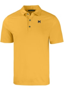 Cutter and Buck Michigan Wolverines Mens Gold Vault Forge Recycled Short Sleeve Polo