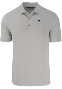 Cutter and Buck Michigan Wolverines Mens Grey Vault Forge Recycled Short Sleeve Polo